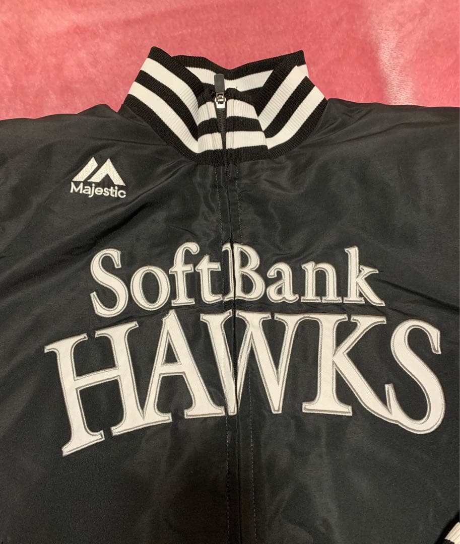 Majestic製　SoftBank Hawks スタジャン　ブラック