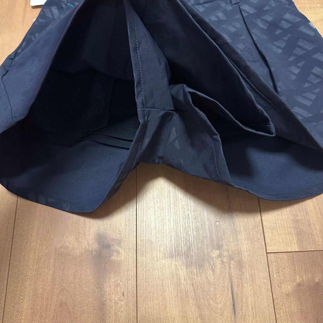 【新品S】シアサッカーポロシャツ　キュロット　セットアップ ネイビー　春夏
