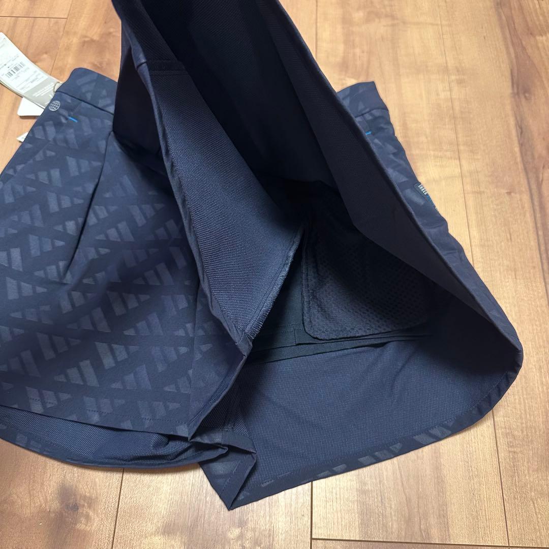 【新品S】シアサッカーポロシャツ　キュロット　セットアップ ネイビー　春夏