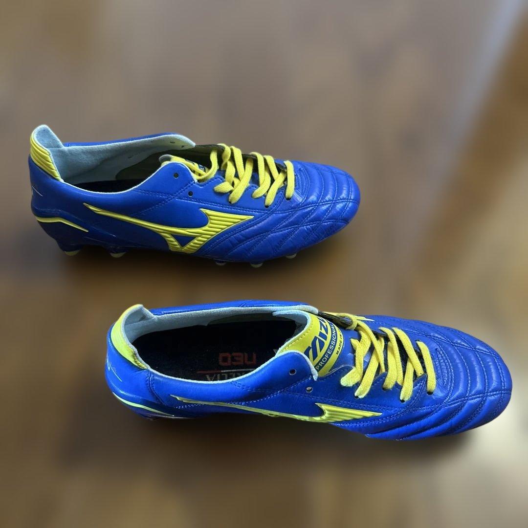 新品未使用MORELIA NEO 青/黄　p1ga141045 25.5cm