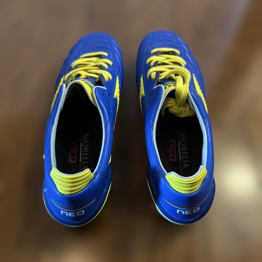 新品未使用MORELIA NEO 青/黄　p1ga141045 25.5cm