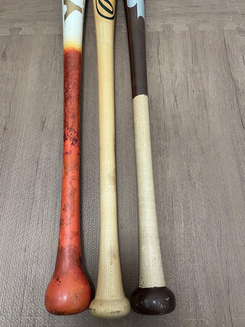 野球硬式用木製バット　3本セット