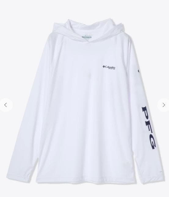 新品　25年春夏　コロンビアPFG　ターミナル タックル フーディー　白　L