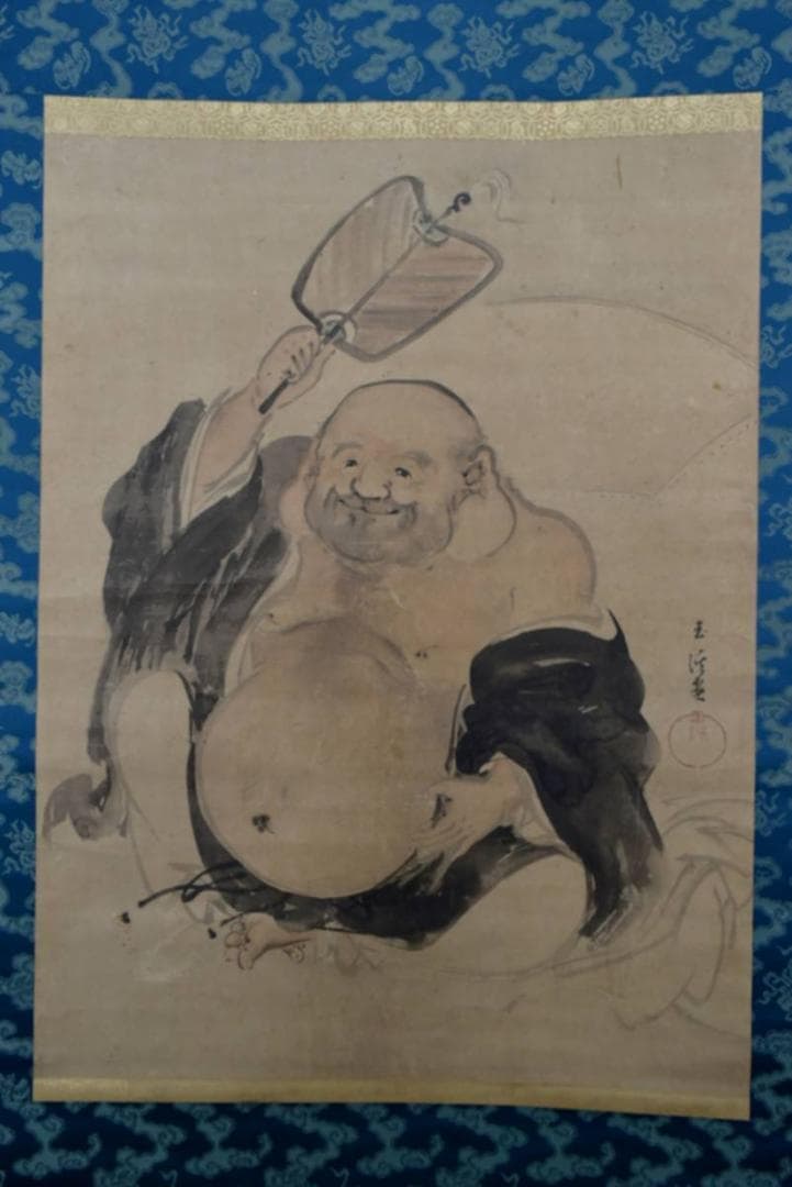 【真作】望月玉渓/布袋図/大幅/掛軸/名家伝来/AA-489
