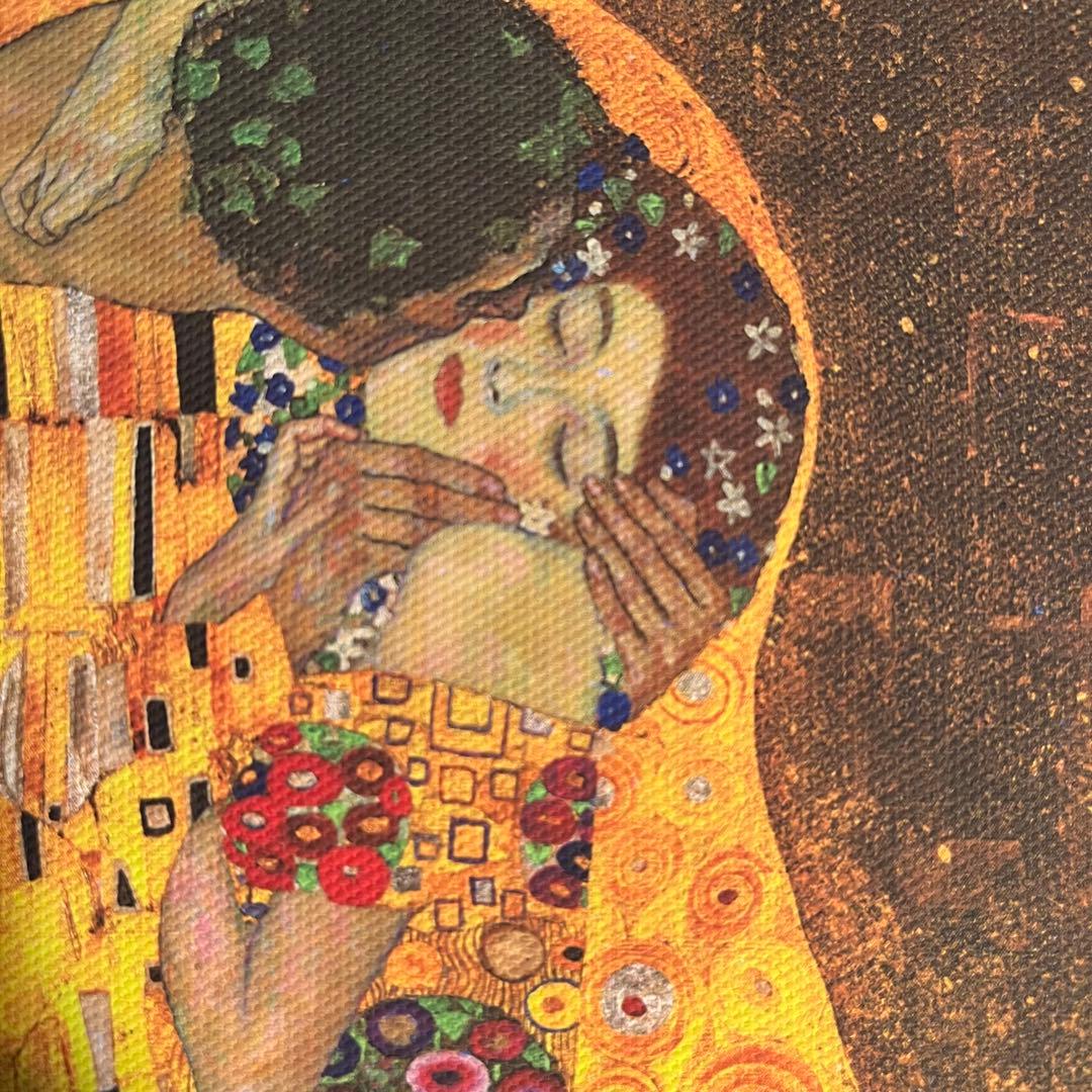キャンバスプリントアートクリムト 接吻 キス 絵画 額付き インテリア