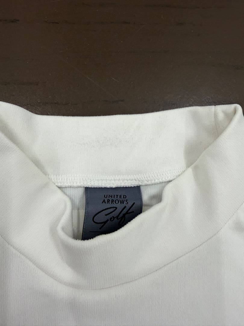 【人気完売】ユナイテッドアローズゴルフ モックネック ポロシャツ 白/緑 XL