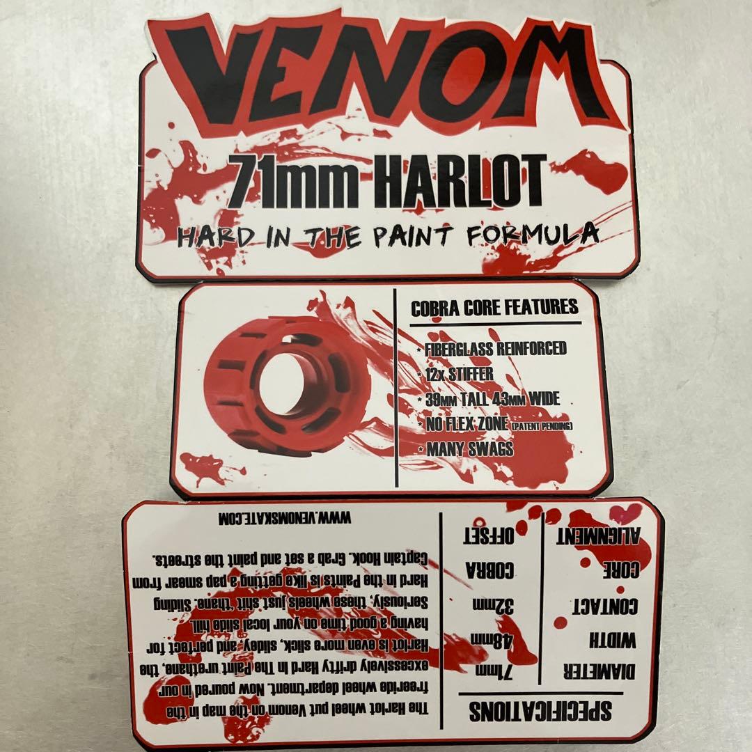 VENOM Harlot 71mm ウィール 4個セット ステッカー付き