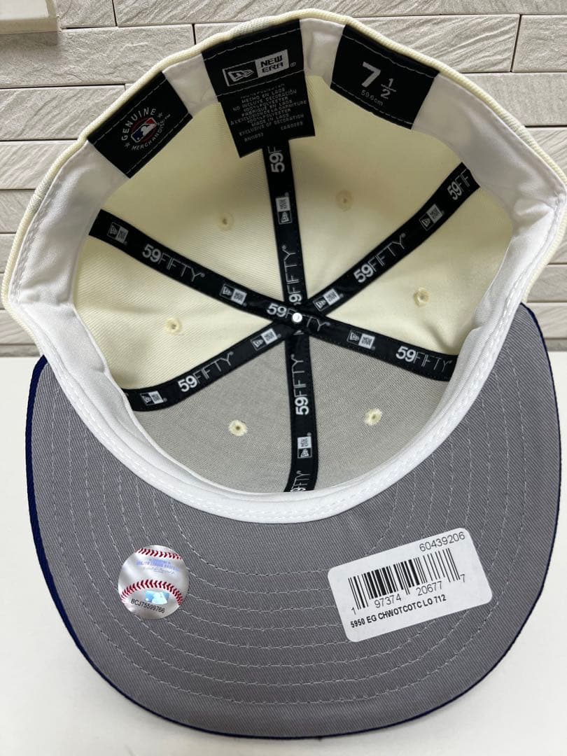 New Era 59FIFTY キャップ 7 1/2 ホワイト/ネイビー