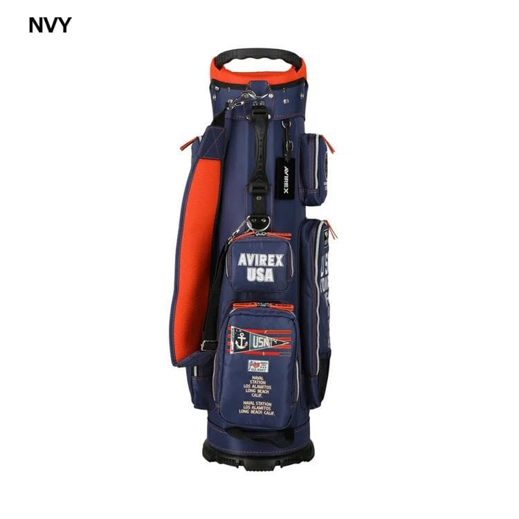 新品 AVIREX アヴィレックスゴルフ キャディバッグ ネイビー