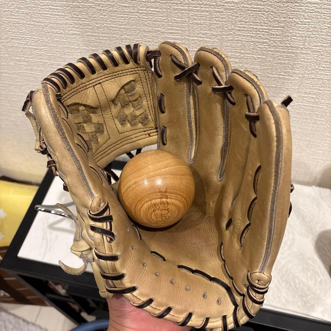 【子供用】ベージュ 編み込みデザイン 野球グローブ