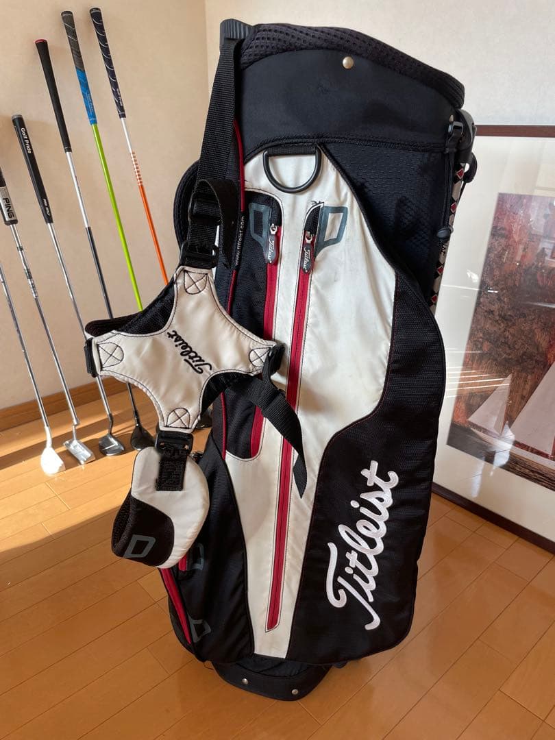 Titleist スタンドバッグ 黒/白/赤 約9.5インチ