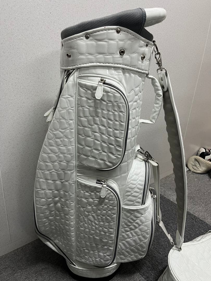 美品 オウル OWL 合成皮革 白 キャディバッグ