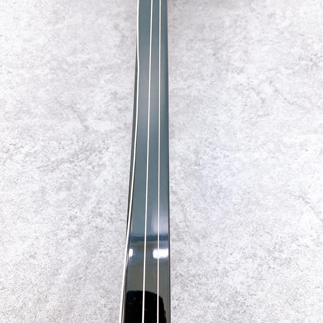 美品 沖縄三線 人工皮 蛇柄 弦楽器 琉球 黒塗り ケース付 初心者 入門モデル