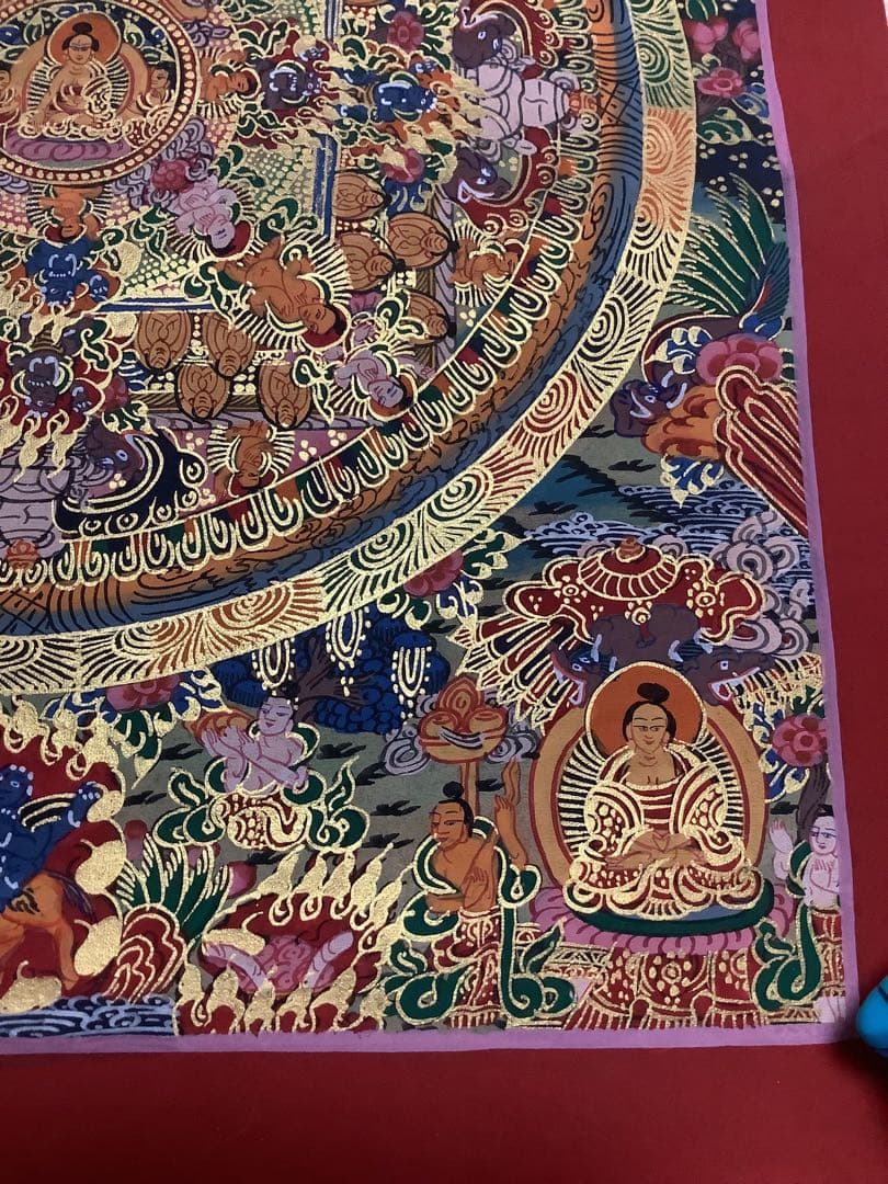 《 チベット密教　新品　1点物 》 手描き　曼荼羅　仏陀　釈迦　仏画　仏教　f7