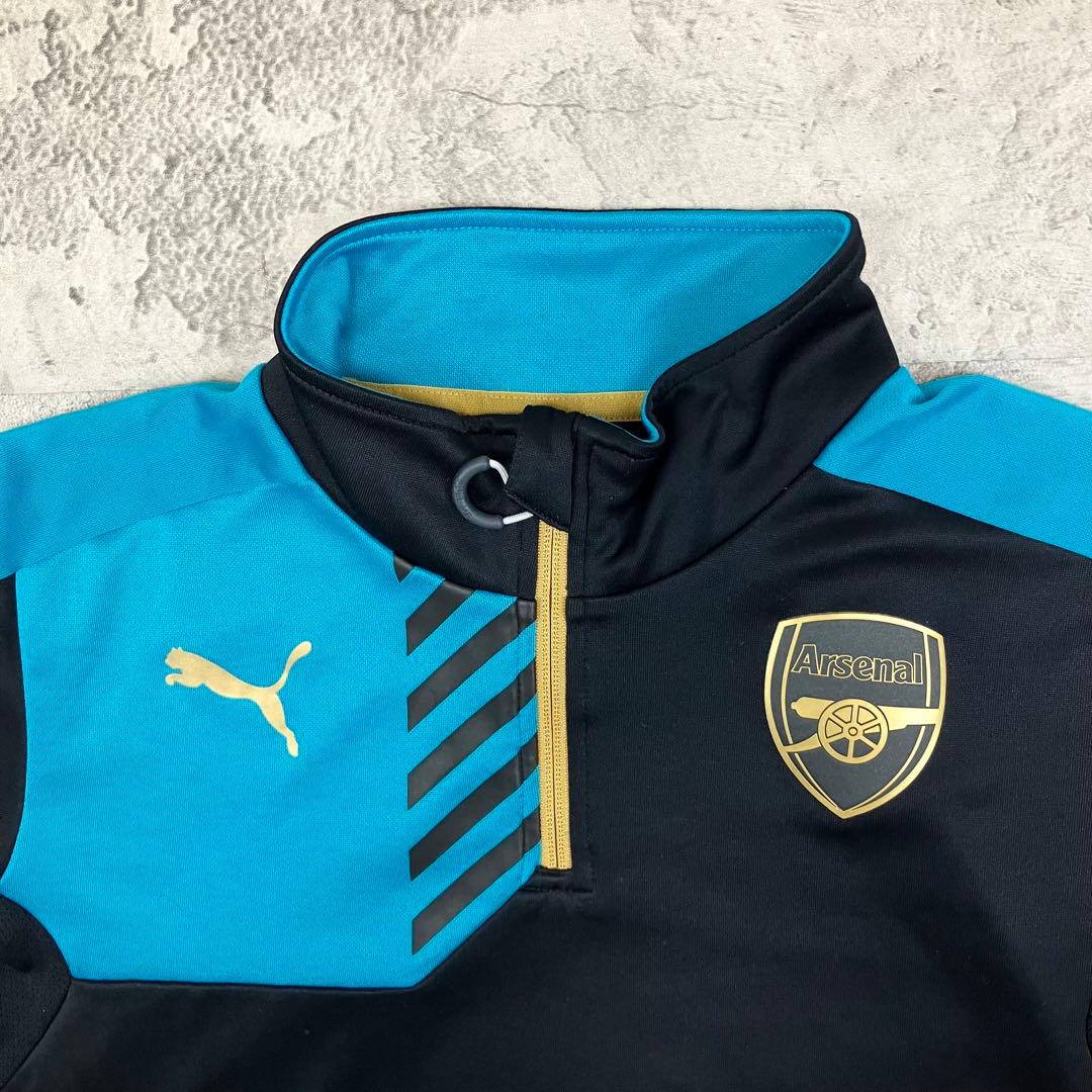 PUMA アーセナルFC 長袖トレーニングトップ 1/4ジップ 古着 ブラック