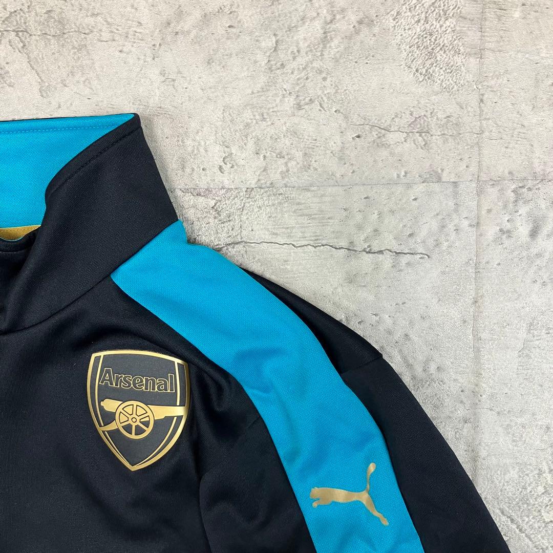 PUMA アーセナルFC 長袖トレーニングトップ 1/4ジップ 古着 ブラック