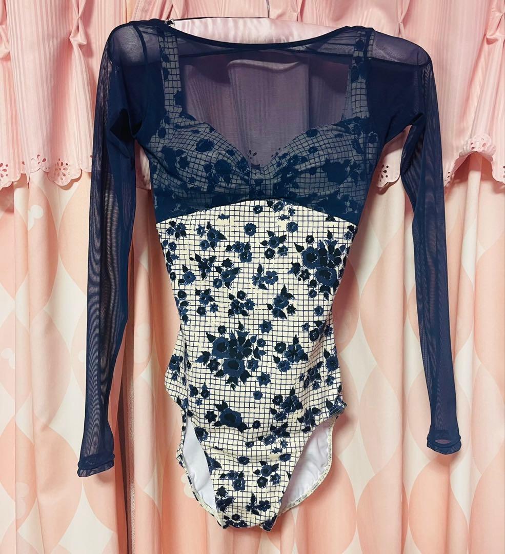 スティナ レオタード Navy Ray × navy 紙タグメッシュバッグ付き！