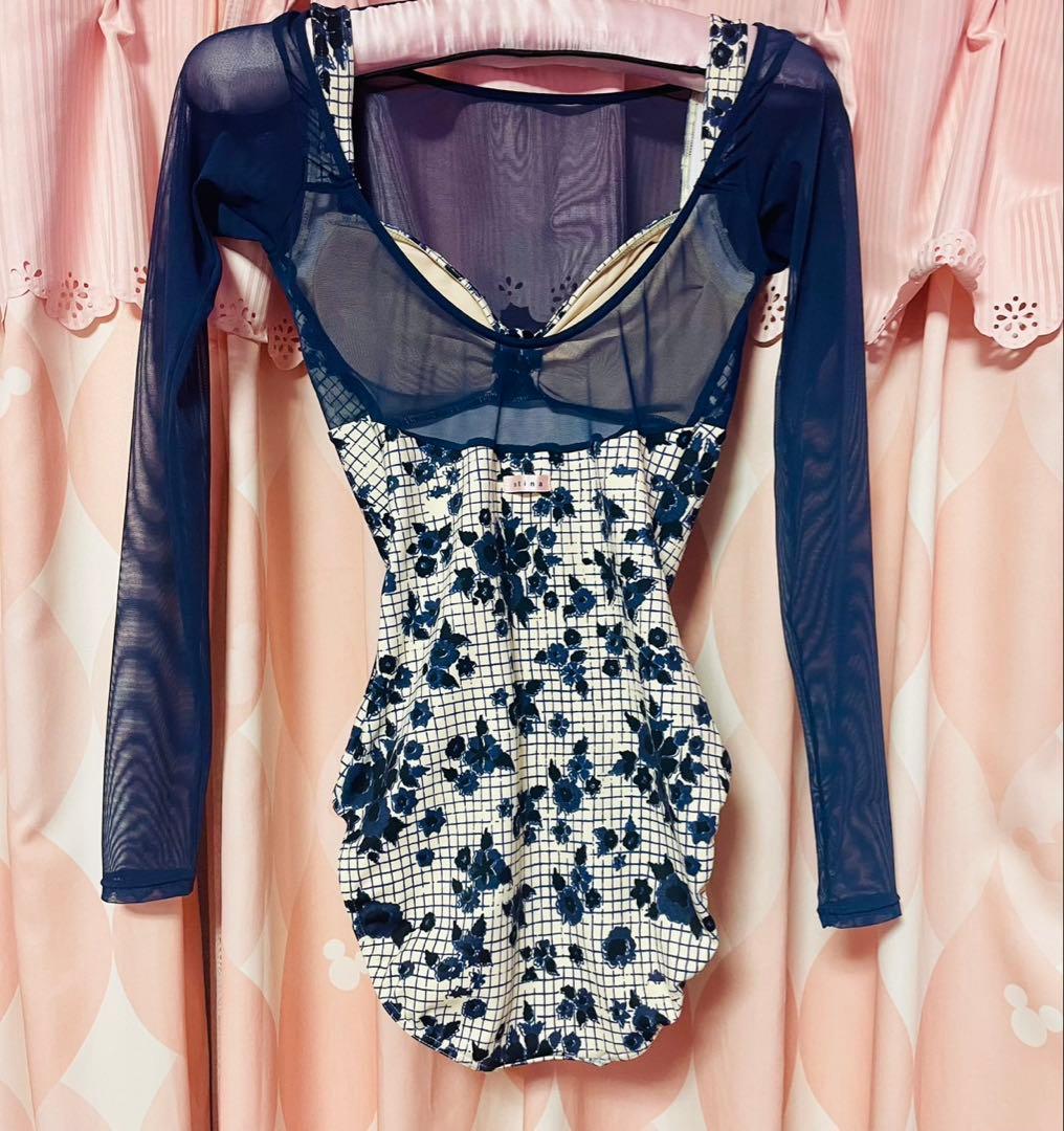 スティナ レオタード Navy Ray × navy 紙タグメッシュバッグ付き！