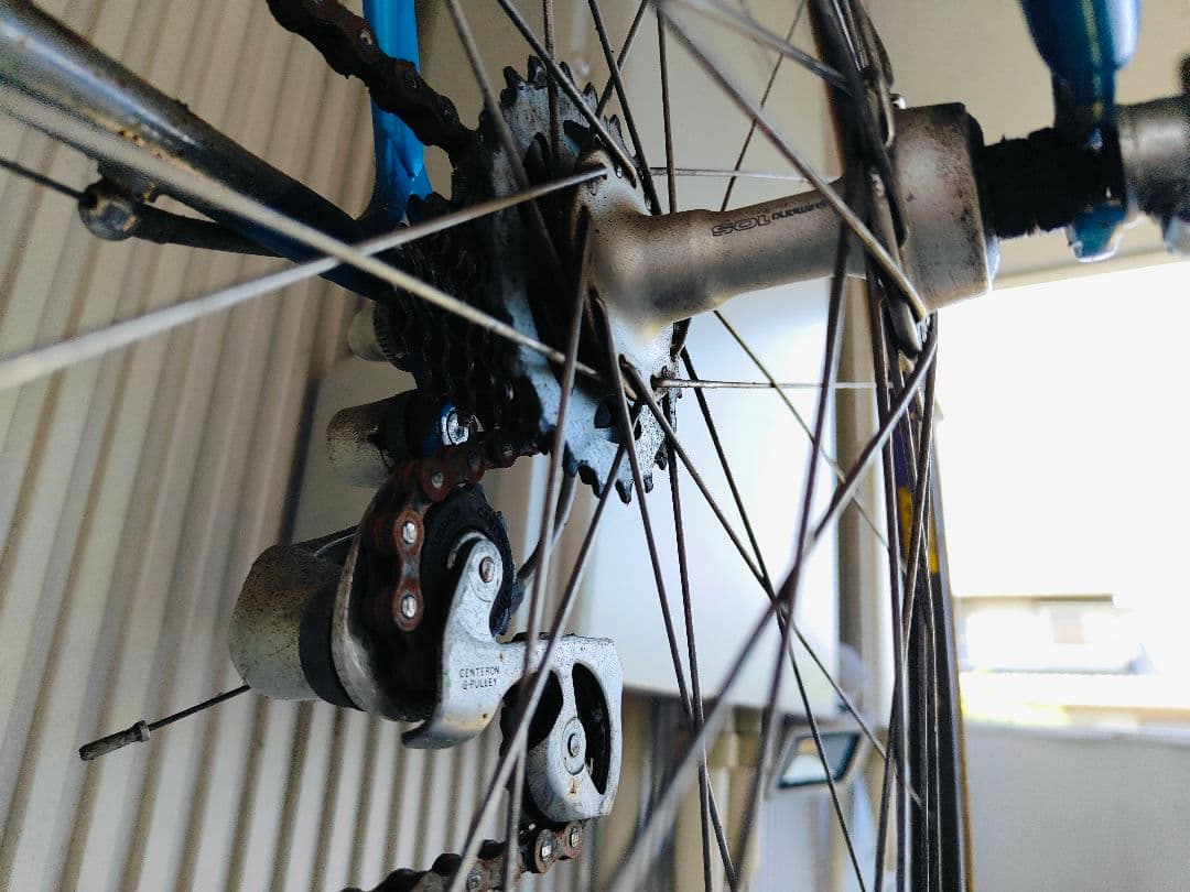 パナソニック クロモリ 青いスポーツサイクル Shimano 3段変速
