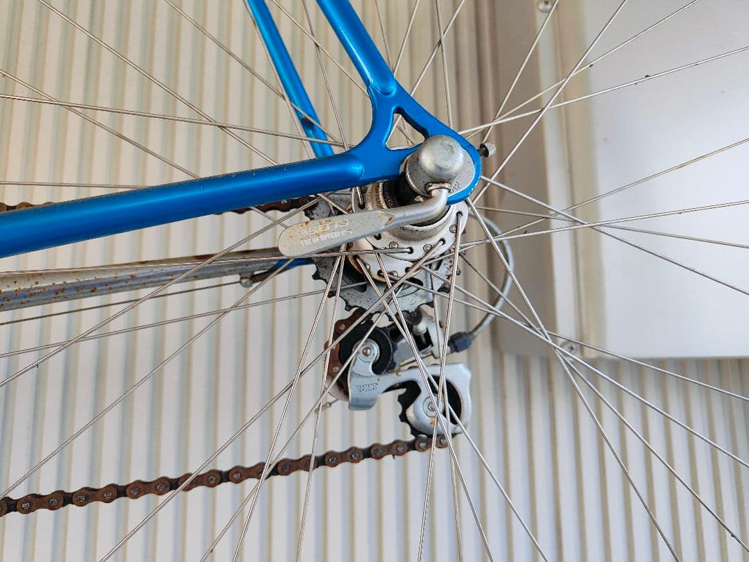 パナソニック クロモリ 青いスポーツサイクル Shimano 3段変速