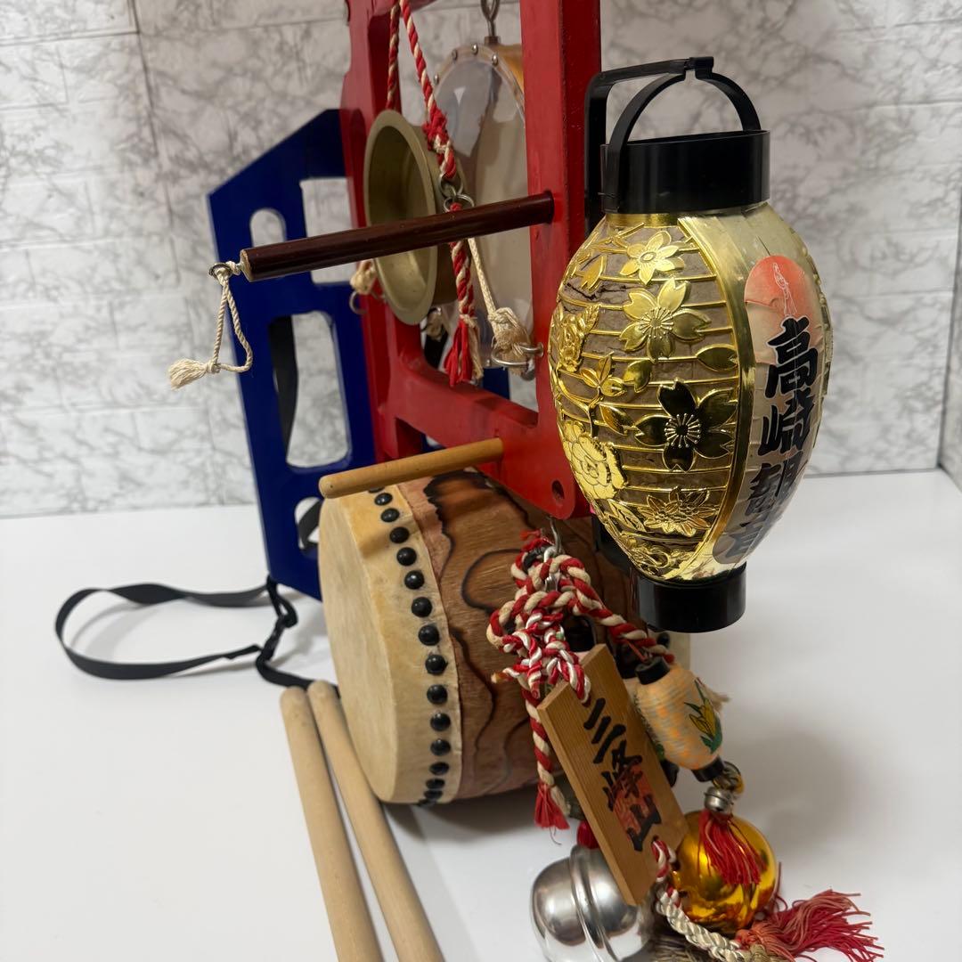 本格フルセット　自作 ちんどん太鼓 傘・提灯・鈴付き 和楽器 チンドン屋 縁起物