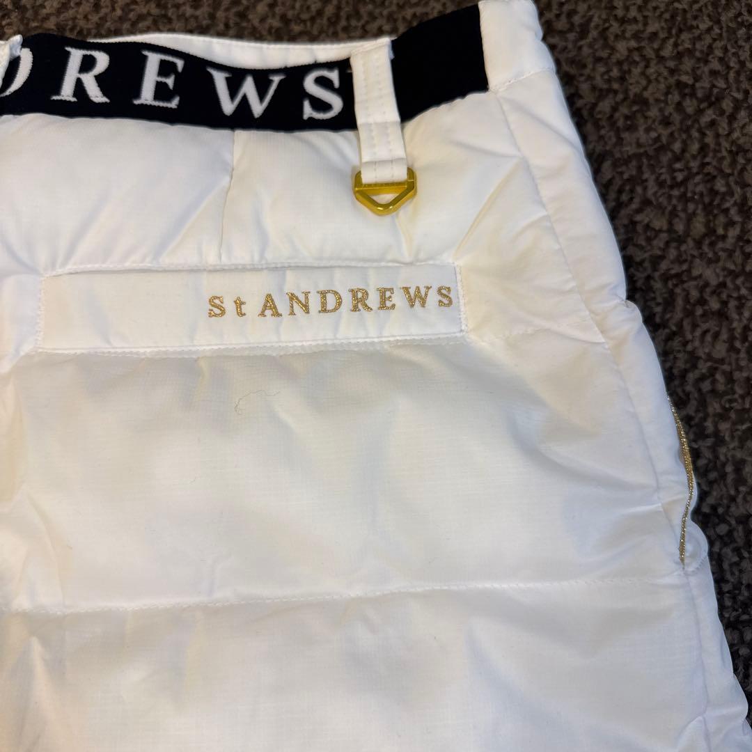 美品‼️暖かい‼️St ANDREWS ホワイト 中綿スカート