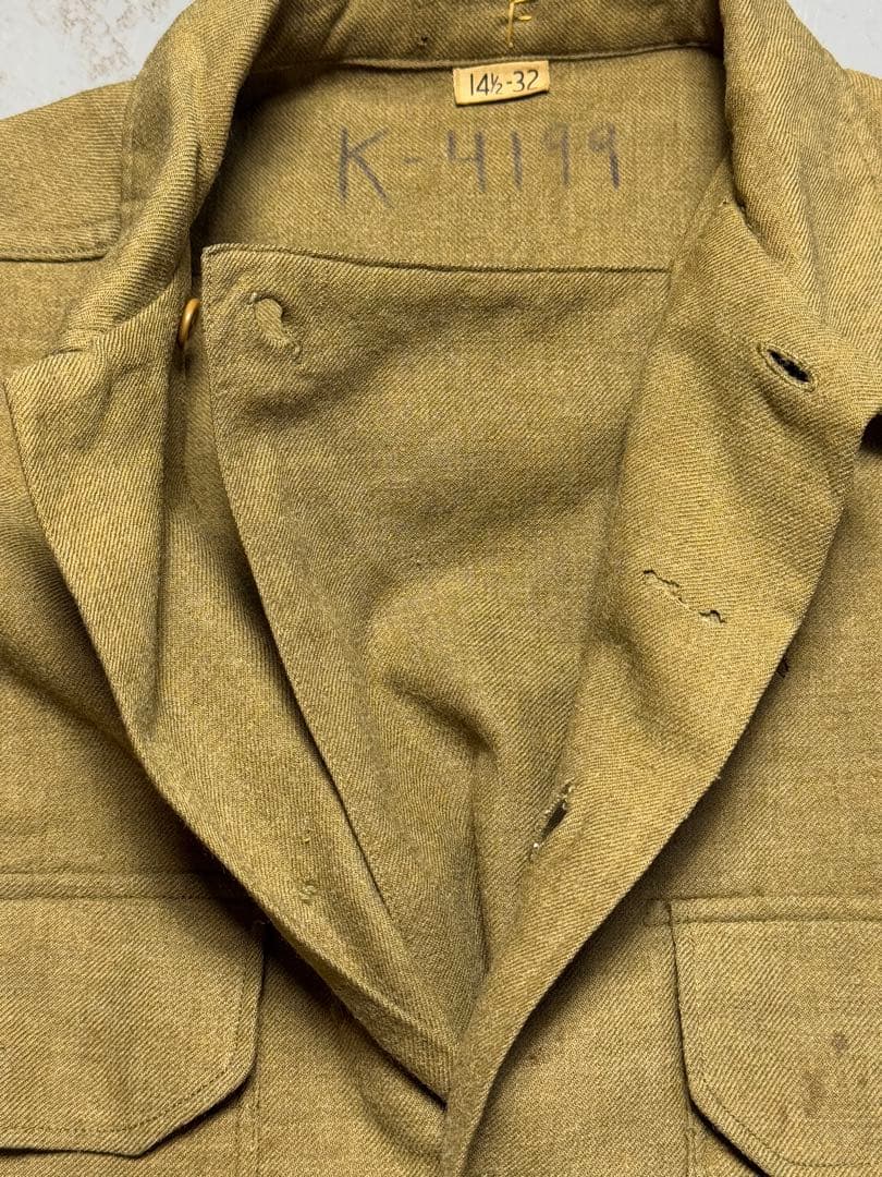 40s U.S.ARMY ミリタリーシャツ ウール ガスフラップ ヴィンテージ