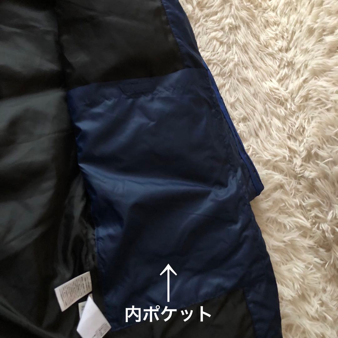 美品✨アディダス【S】洗えるロングダウンコート　　ベンチコート　フード付ネイビー