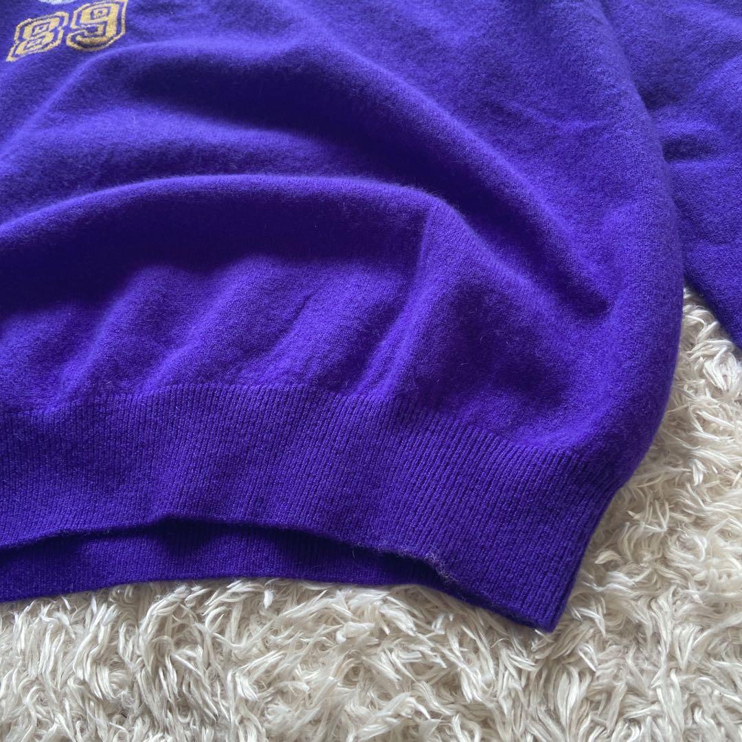 新品　パーリーゲイツ　カシミヤ100% ゴルフセーター　ニット　4メンズM位　紫