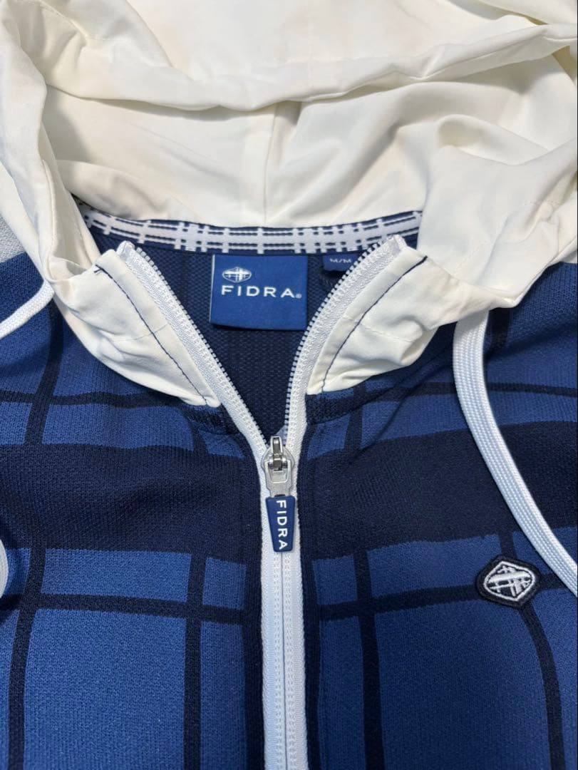 新品 フィドラ FIDRA ニットパーカー フルジップ フード付き ネイビー M