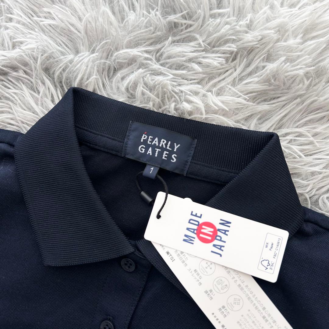 新品　パーリーゲイツ　PEARLY GATES 半袖ポロシャツ　ネイビー　1