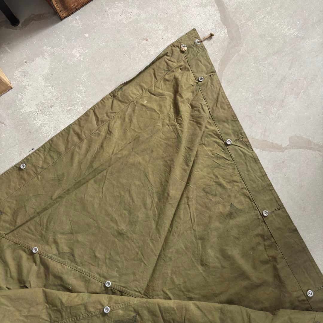 ⑧ベルギー軍実物 50s ブラッシュストロークカモ テント 軍幕 パップテント