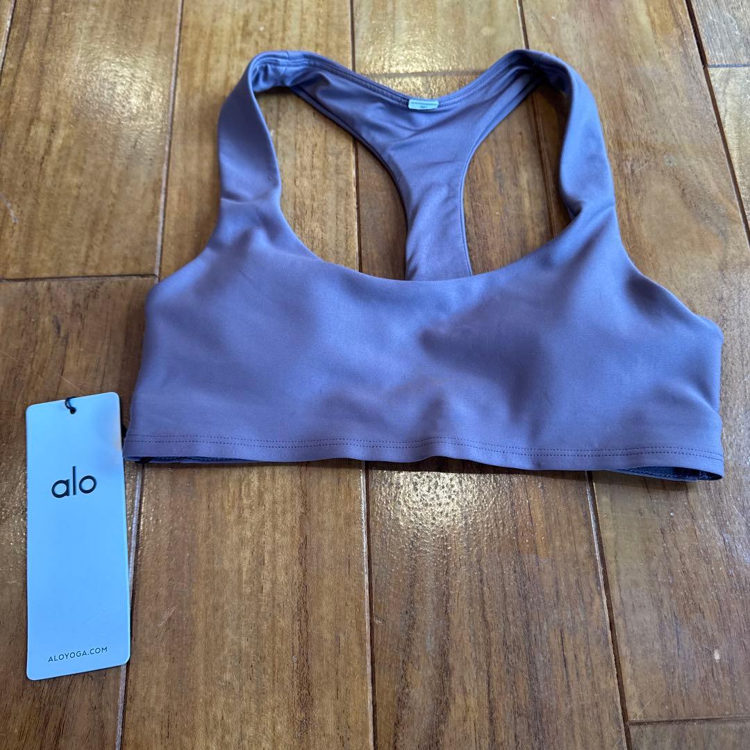 alo yoga パープル ブラトップ バックストラップ