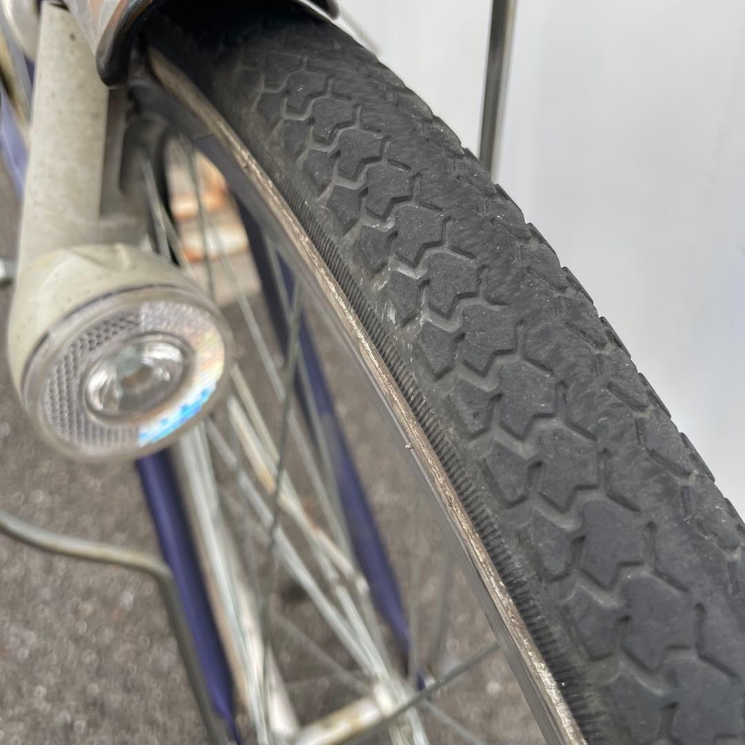 【都内/千葉市引取】ママチャリ 27インチ自転車 カゴ/鍵/ライト付