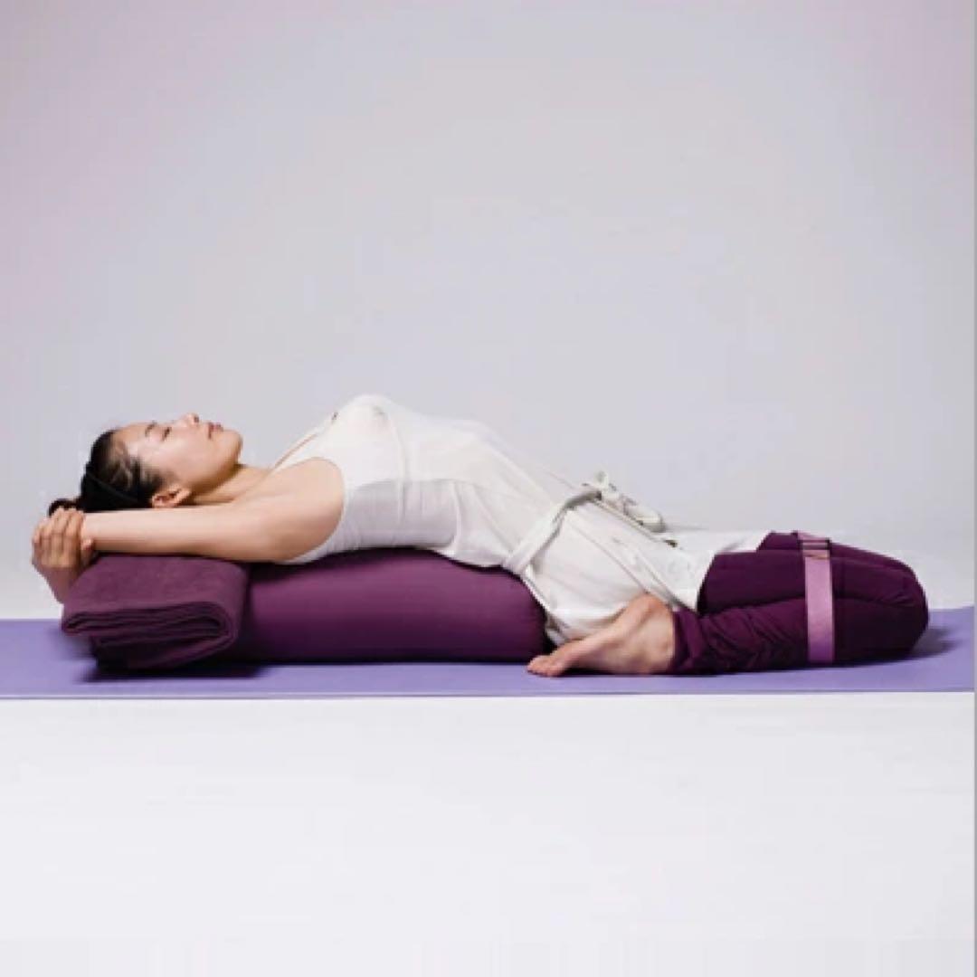 パープルボルスター+ヨガベルト (YOGA WORKS)+ブランケット3点SET