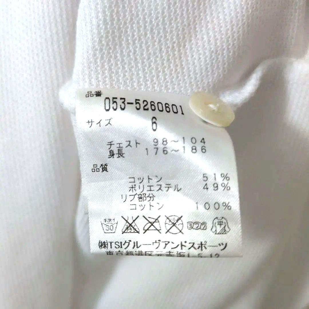 パーリーゲイツ ポロシャツ ホワイト メンズ 6・LL 日本製