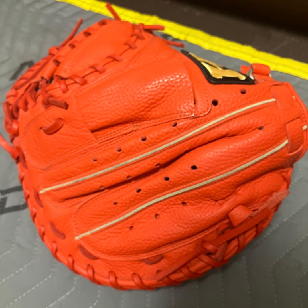 ハイゴールド　キャッチャーミット 一般軟式用 右投げ　カラーオレンジ