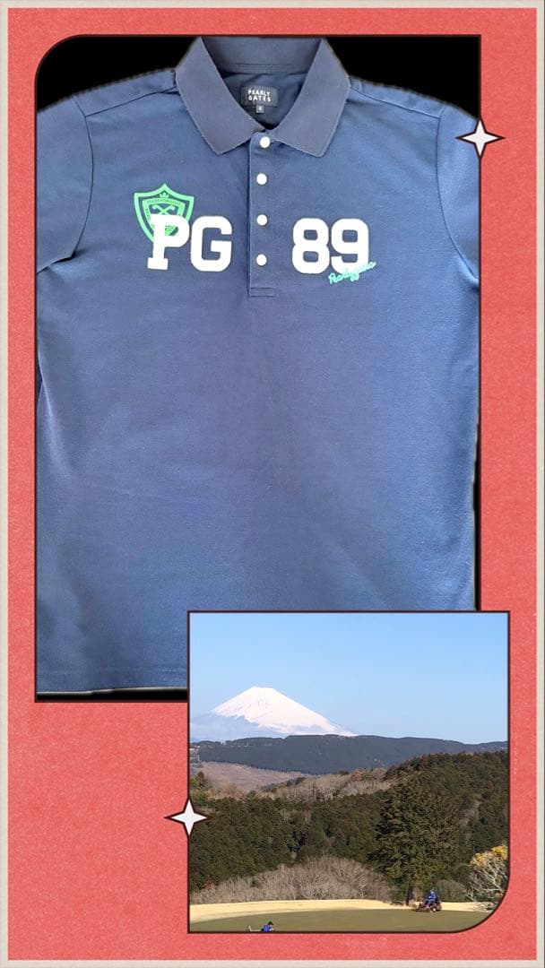 【美品】パーリーゲイツ 半袖ポロシャツ ネイビー サイズ6 LL 89 襟ロゴ