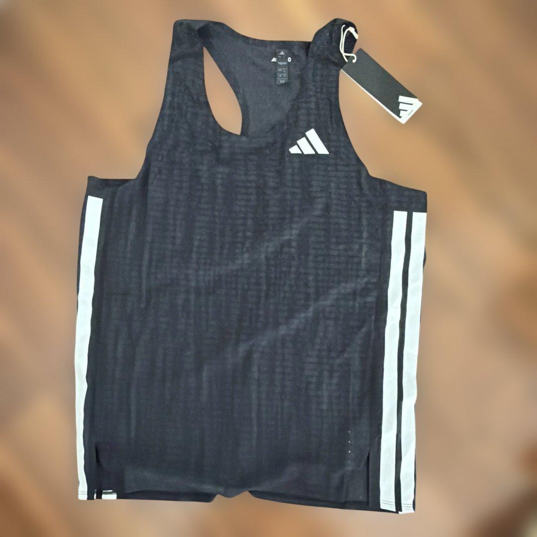 adidas ADIZERO タンクトップ カーボングレー 新品
