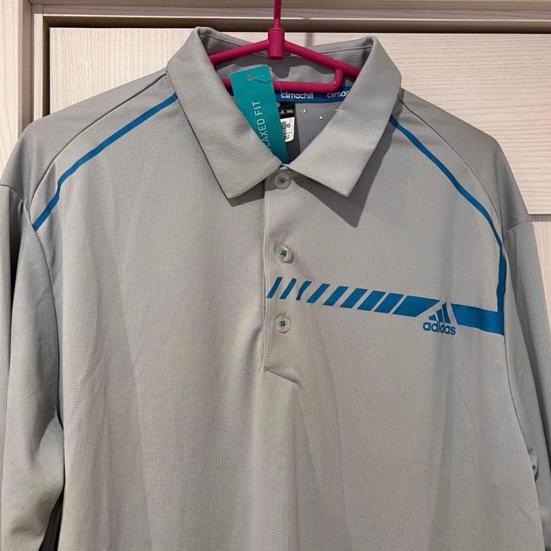 adidas 長袖ポロシャツ Lサイズ 未使用 タグ付き ゴルフ スポーツ 美品