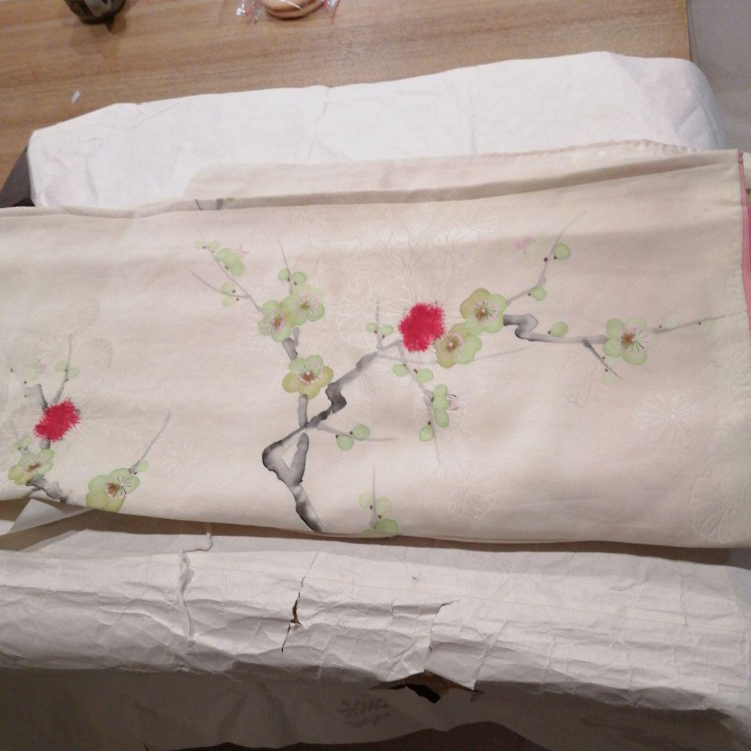 正絹合わせ広衿着物梅の花