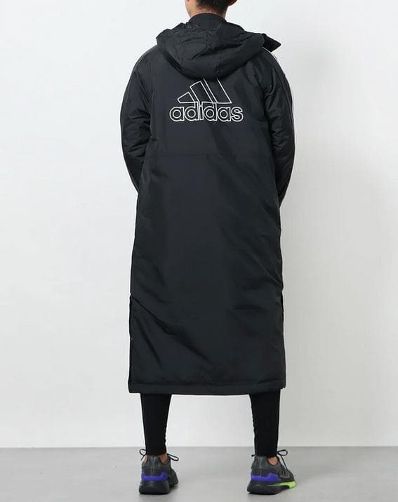 新品半額 15400円を アディダス ベンチコート ロングBLKブラック M