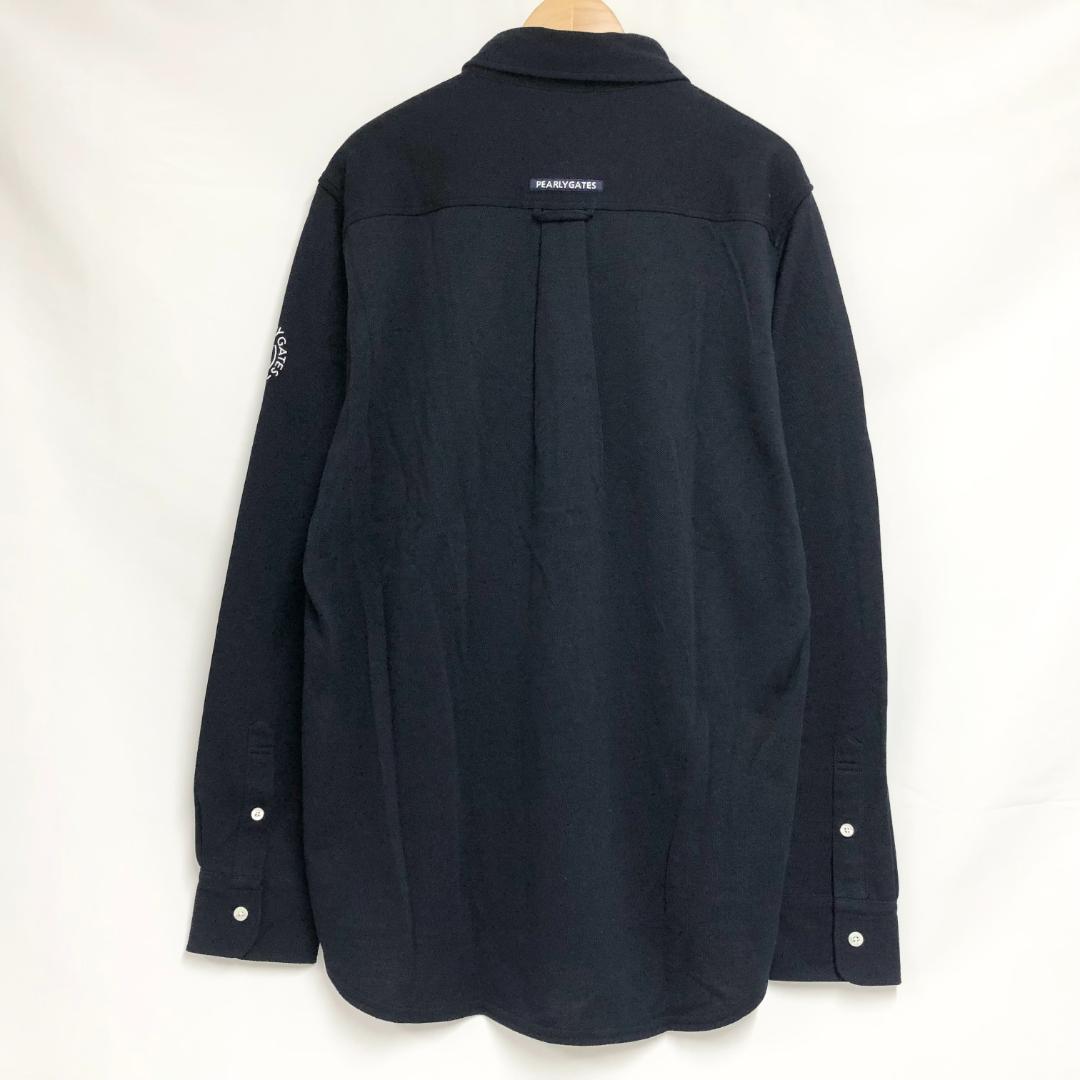○★新品未使用　PEARLY GATES　ロゴ 長袖ポロシャツ　5　ネイビー