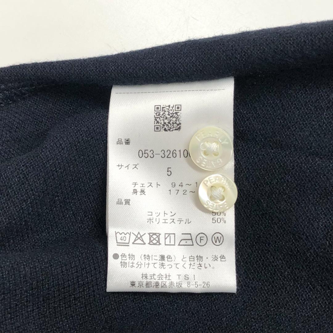 ○★新品未使用　PEARLY GATES　ロゴ 長袖ポロシャツ　5　ネイビー