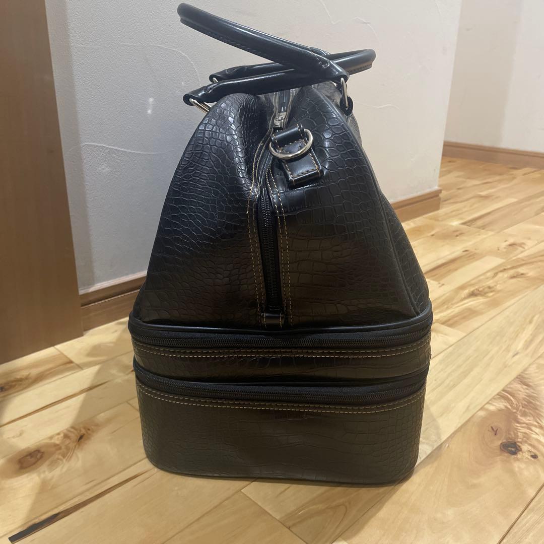 美品　XXIO ゼクシオ ゴルフバッグ 2way 3段 クロコ型押し ブラック