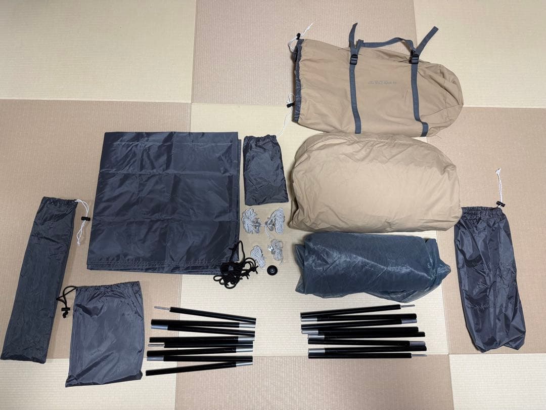 BUNDOKソロベースEX、純正二又ポール、ゴールゼロ他セット
