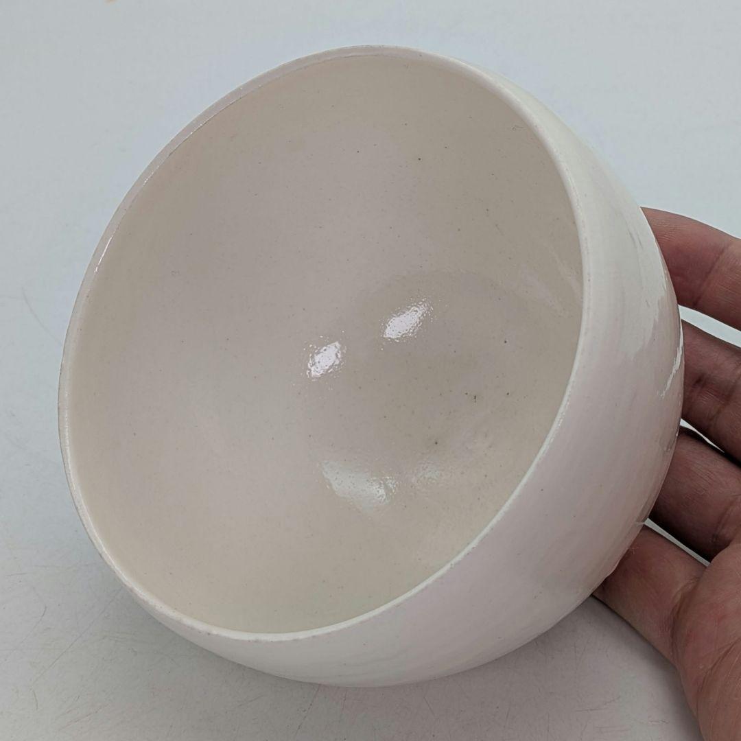 日展評議員 叶光夫 白瓷茶盌 共箱合布 白磁 抹茶碗 抹茶茶碗 茶道具 茶器