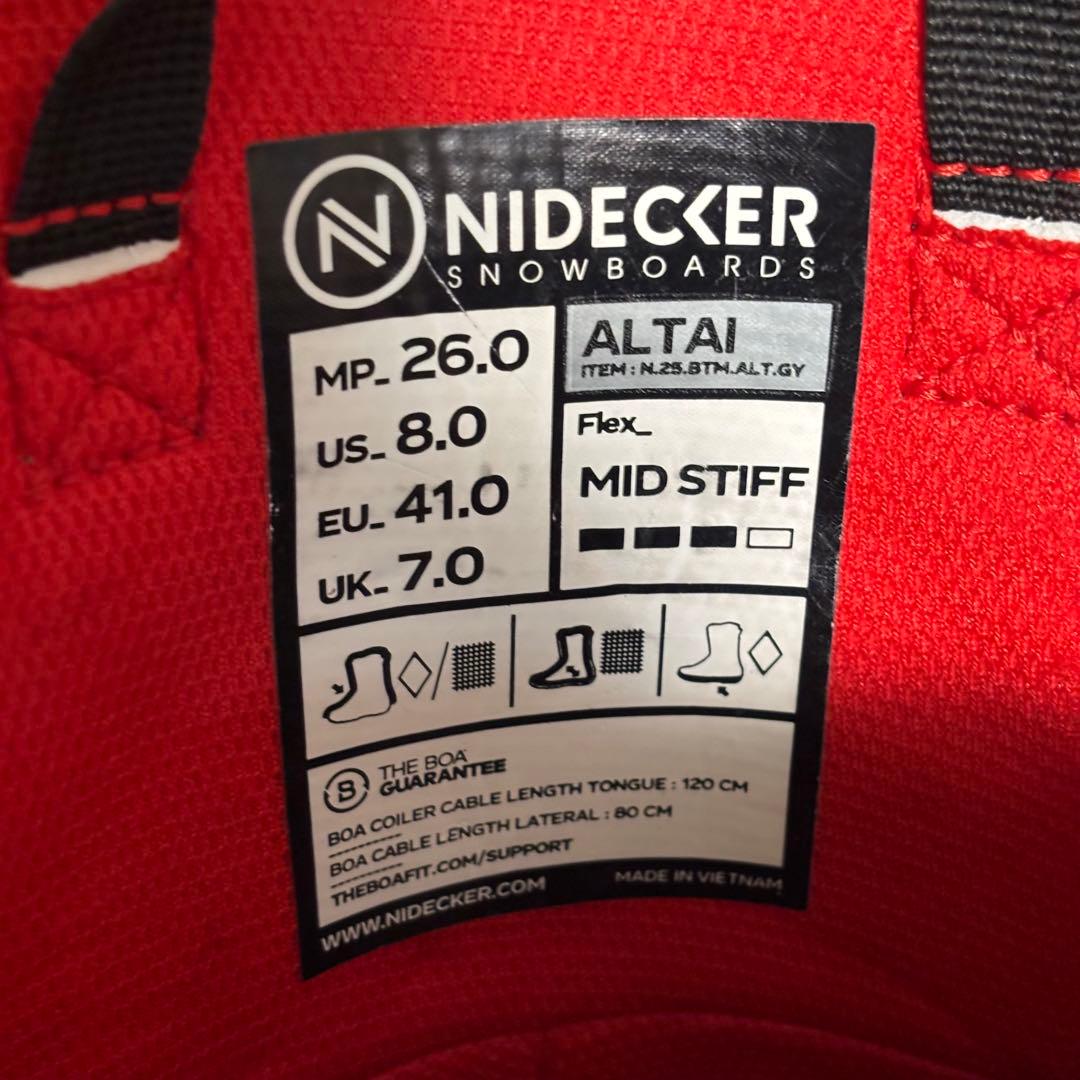 24-25 NIDECKER ALTAI スノーボードブーツ　保証書有り