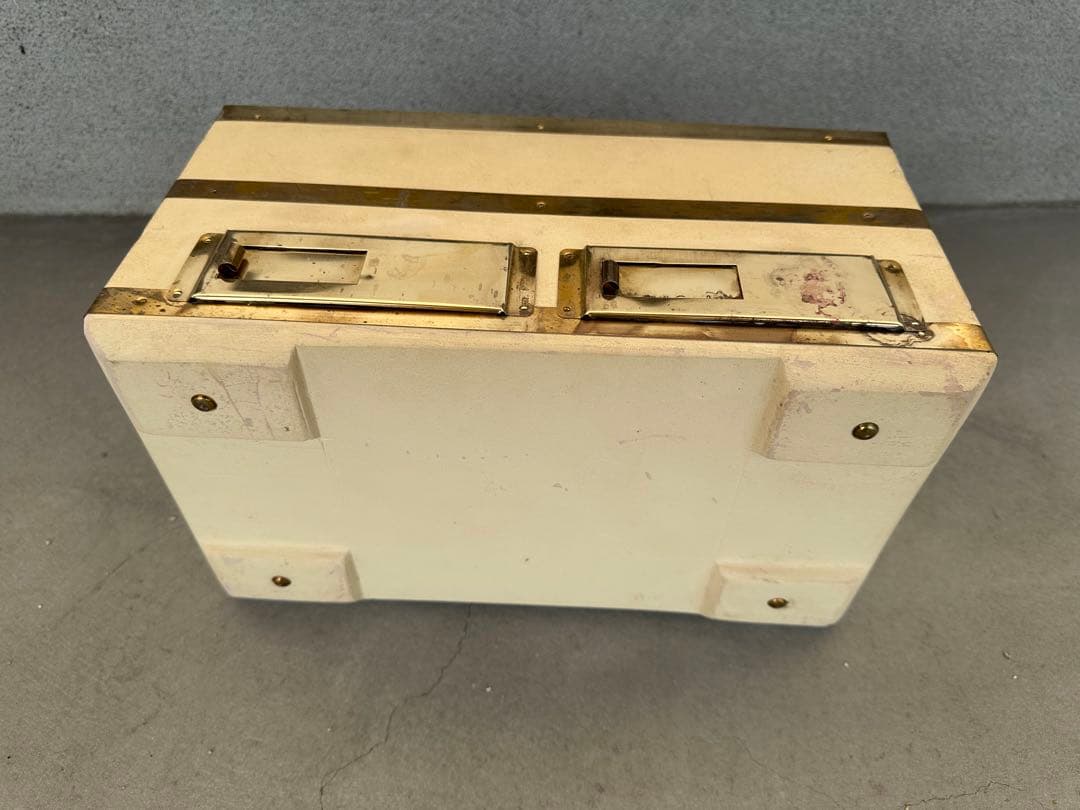 奥能登 天然珪藻土切出し七輪 真鍮巻長角型大判 左右独立タイプ 備品付 炭火調理