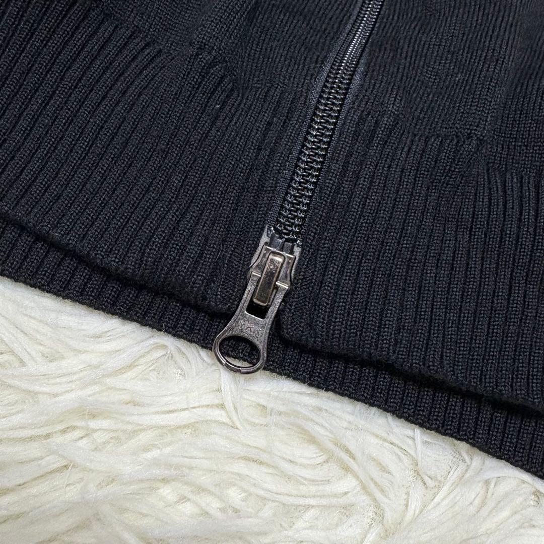 Munsingwear フルジップ ニット ダブルジップ ロゴ刺繍 チェック L